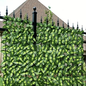 Clôture en feuilles artificielles - Résistante aux UV, écologique, légère, durable, décoration végétale en plastique pour <span class=keywords><strong>intérieur</strong></span> et extérieur - Product Image 1