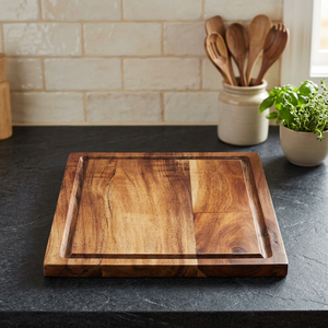 Planche à découper en bois de qualité supérieure, planche à découper rectangulaire avec poignée, grande planche de préparation alimentaire pour la cuisine, planche de service pour la vente au détail - Product Image 2