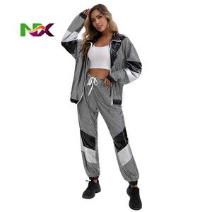 Ensemble de <span class=keywords><strong>combinaison</strong></span> rétro disco, jogging à grille néon, veste coupe-vent réfléchissante, costume de fête sur le thème des années 80 pour Halloween, spectacles sur scène - Product Image 2