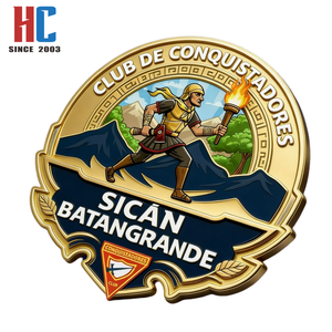 Pin de Solapa de Metal Esmaltado Personalizado de Fábrica con 20 Años de Experiencia, Insignia del Club de Conquistadores Sican Batangrande - Product Image 5