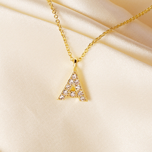 Collana personalizzata con lettere in oro/argento con ciondolo in cristallo <span class=keywords><strong>Swarovski</strong></span>-gioielli con lettere personalizzati da donna - Product Image 1