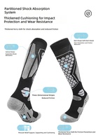 Chaussettes de ski automne/hiver pour femmes, hommes et enfants - Chaussettes de randonnée professionnelles en laine épaisse, à séchage rapide et antidérapantes