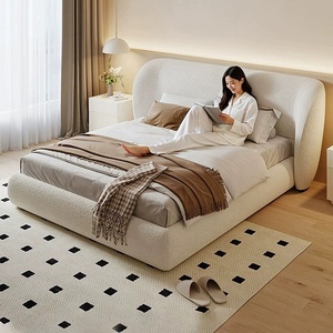 Zayshine French Retro Luxury White Sherpa Master Bedroom <strong>Bed</strong> 1.5 1.8 Meters Large Size Velvet Modular Villa <strong>Storage</strong> <strong>Double</strong> <strong>Bed</strong> - Product Image 3