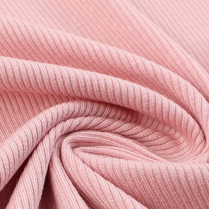 High Quality Thick Viscose Jersey Ribbed Noodle Fabric Rayon Spandex Rib Fabric for Garment Clothing - Product Image 1