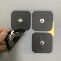 Électrodes en PU noir à fixation par pression Compex, adhésives, pour stimulateur musculaire TENS, électrodes en silicone pour stimulateur musculaire TENS