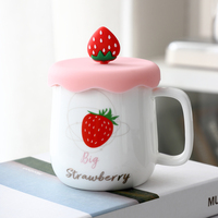 Tasse à café nordique pour thé de noël, pièces, avec logo de fraise et couvercle en silicone, vente en gros