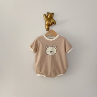 Combinaison pour bébé Yifan, imprimé animal mignon, tricot en coton 140g, été, manches courtes, fermeture à boutons, unisexe, nouveau-nés, 3-6 mois, 6-9 mois