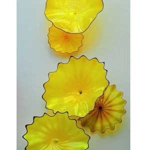 Plaques en <span class=keywords><strong>verre</strong></span> <span class=keywords><strong>de</strong></span> Murano <span class=keywords><strong>de</strong></span> couleur jaune <span class=keywords><strong>sur</strong></span> l'art <span class=keywords><strong>de</strong></span> décoration murale Design personnalisé Art mural en <span class=keywords><strong>verre</strong></span> soufflé - Product Image 1