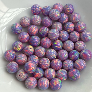 Lab Grown Purple Half Hole <b>Opal</b> Beads for Jewelry Making - Product Image 5