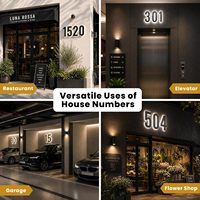Números de Casa LED Retroiluminados Solares de Metal, Letreros de Dirección Personalizables, Publicidad IP65 Impermeable, Control Remoto Direccional para Empresas