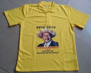 Barato 100% poliéster personalizado con su logotipo Uganda Presidente elección camiseta - Product Image 3