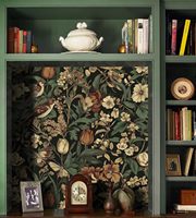Wallpaper Vinyl Tempel Sendiri Motif Bunga Burung Vintage, Dapat Dilepas, untuk Kamar Tidur, Lemari, Wallpaper Dinding Retro Boho Motif Daun Bunga