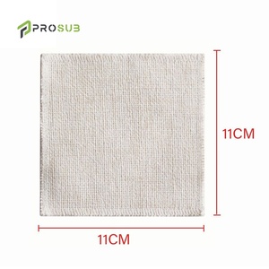 Prosub grosir 11*11cm sublimasi Linen Coaster sisi ganda cetak persegi bulat cangkir Mug Mat sublimasi Coaster kosong - Product Image 2