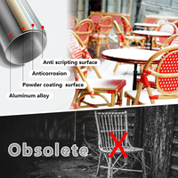 Chaise de jardin en rotin tressé empilable JXT Patio, chaise de bistrot en bambou Paris