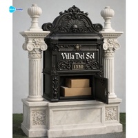 Boîte aux lettres de luxe en marbre sculpté, bronze coulé, pour extérieur, villa, décorative