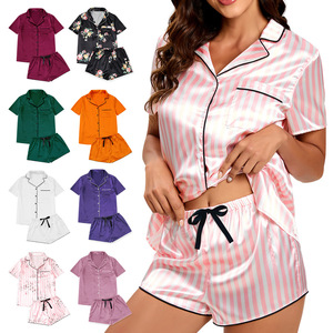 Umenlele Women's 2 Piece Short Sleeve Cotton Knitted Pajamas Set Pj