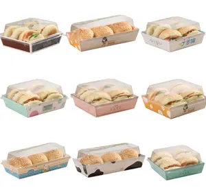 Rechteckige transparente Blister box für Handtuch rolle Sandwich box, Fleisch watte, Pfannkuchen mit Eier brötchen krabbe
