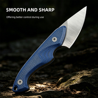 Couteau tactique de survie personnalisé, lame fixe de haute qualité, manche en micarta bleu, couteau de défense personnel, couteau de chasse