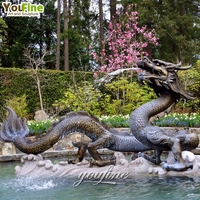 Statue de dragon et de phénix en bronze et laiton de grande taille, classique de la mythologie chinoise, personnalisée