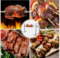 Rôtissoire électrique à feu ouvert pour l'extérieur Rôti d'agneau Rôti de porc Cuisson à la broche en acier inoxydable Rôtissoire Barbecue Grill