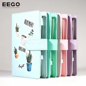 Großhandel blau rosa a5 a6 Pu lose Blatt magnetische Buchträger Budgetplaner mit Bargeld RnMauch Geld-Organisator