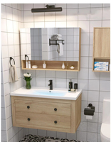 Kustom Modern sederhana desain Hotel grosir mewah gratis berdiri kamar mandi Vanity dengan kabinet kamar mandi kabinet obat