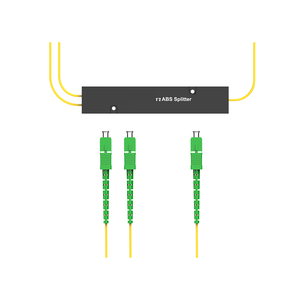 Répartiteur PLC à fibre optique 1x2 SC APC de qualité télécom, faible perte d'insertion, boîtier ABS pour réseau optique passif - Product Image 1