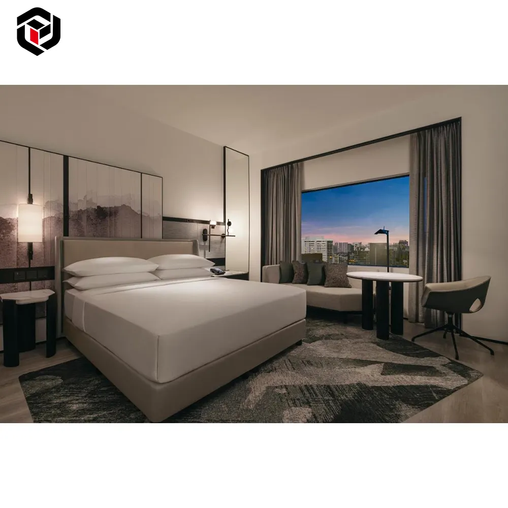 Pabrik Foshan Fulilai pabrik Top1 bintang 5 kayu buatan khusus kamar Modern liburan Inn hotel furnitur kamar tidur set
