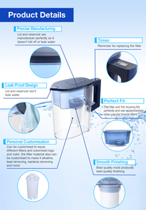 Pichet filtrant manuel <span class=keywords><strong>en</strong></span> <span class=keywords><strong>plastique</strong></span> grande capacité pour eau potable UF, purificateur d'eau <span class=keywords><strong>en</strong></span> <span class=keywords><strong>verre</strong></span>, pichet filtrant à hydrogène - Product Image 2