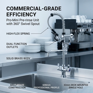 ก๊อกน้ำห้องครัวแบบดึงลงได้พร้อมสายฉีดพ่น ติดตั้งบนเคาน์เตอร์ - Product Image 6