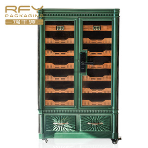 High-End Cigar Cabinet Frequency Conversion Cedar Wood Constant Temperature Fingerprint Lock Cigar Cabinet Humidor Large