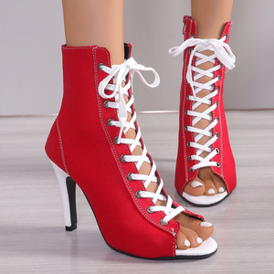 Zapatos de tacón fino con boca de pez y cordones delanteros transpirables para <span class=keywords><strong>mujer</strong></span> - Product Image 1