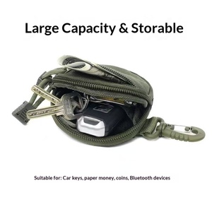 Pochette ronde mini portable en tissu Oxford imperméable pour monnaie, écouteurs et clés, idéale pour les voyages - Product Image 2