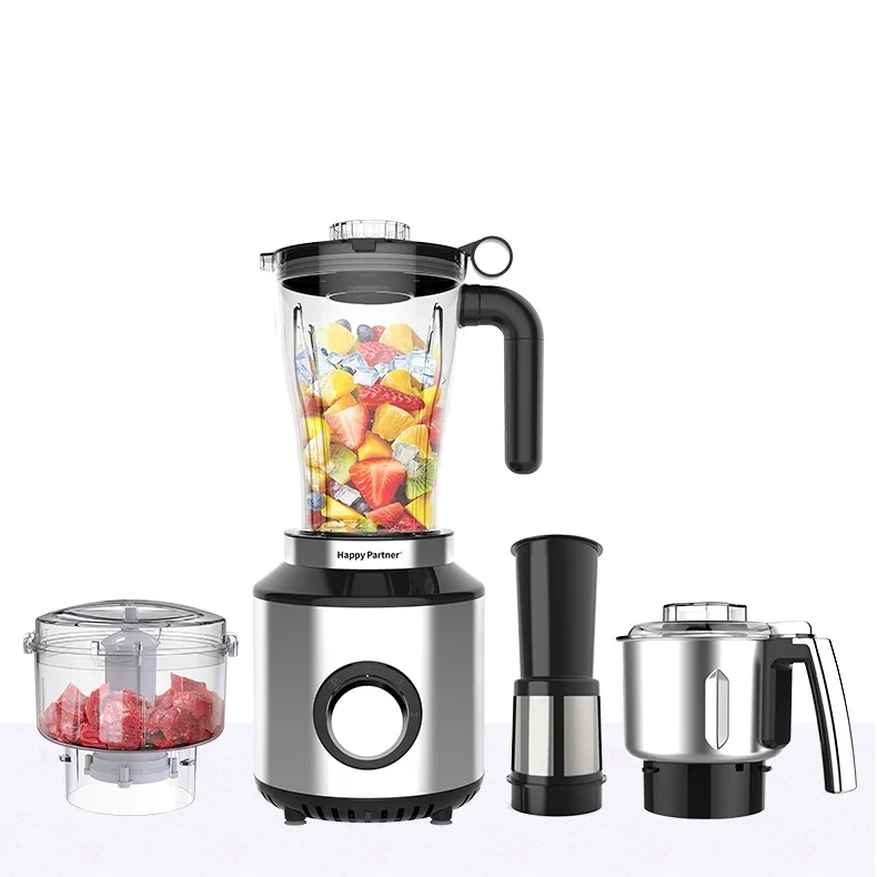 Liquidificador elétrico para cozinha comercial Happy Partner, liquidificador e moedor para smoothies, máquina espremedora e misturadora