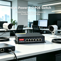Switch PoE OEM/ODM, Switch Ethernet de Fibra PoE, Apto para CCTV NVR, 4 Puertos 10/100M PSE, No Administrado, 48V, Stock, Full-duplex y Half-duplex