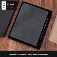Carnet en cuir nubuck A5 personnalisé avec logo, journal d'affaires, agenda, coffret cadeau personnalisé disponible, toucher doux et confortable