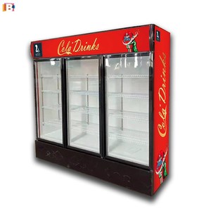Réfrigérateur commercial vertical à refroidissement direct, vitrine de supermarché avec porte en verre - Product Image 1