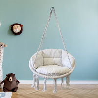 Fauteuil suspendu moderne avec coussin imperméable et corde en coton pour une utilisation en intérieur/extérieur