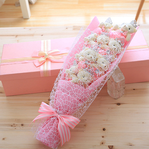 Bouquet d'ours en peluche rose en gros jouet de bouquet de fleurs pour la Saint-Valentin - Product Image 2