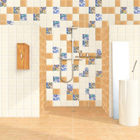 Carreaux de sol et de mur intérieurs en céramique brillante, modernes et colorés, 300x300, avec motif floral décoratif Piazza Olympia