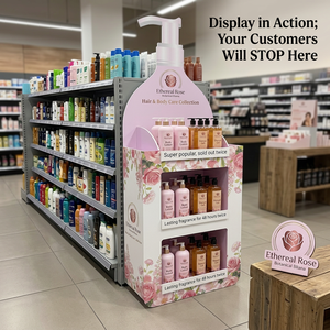 Expositor <span class=keywords><strong>de</strong></span> Cartón Personalizado para Punto <span class=keywords><strong>de</strong></span> Venta, Estante <span class=keywords><strong>de</strong></span> Supermercado Corrugado para Cosméticos, Gel <span class=keywords><strong>de</strong></span> Ducha, Champú y Productos para el Cuidado <span class=keywords><strong>de</strong></span> la Piel - Product Image 2
