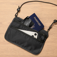 Dompet koin Organizer dompet leher untuk kartu kredit uang tunai ponsel perjalanan tas esensial kantong pemegang paspor untuk bepergian