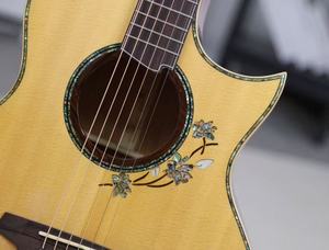 جيتار صوتي من خشب التنوب الصلب <span class=keywords><strong>41</strong></span> بوصة للمبتدئين والمتوسطين والمتقدمين، مجموعة كاملة مع 6 أوتار - Product Image 3