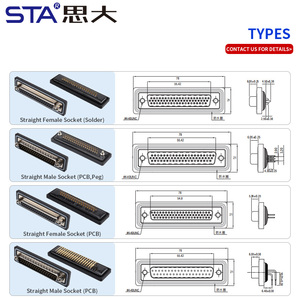 EDB37 62pin IP67 Waterproof <strong>Connector</strong> Curved Straight Male Female Plug Solder PCB Mount Signal Receptacle DB7W7 DB8W8 - Product Image 5