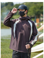 Veste d'hiver unisexe imperméable à capuche pour l'extérieur avec doublure en polyester, épaisseur standard, logo personnalisé, coupe-vent de sport