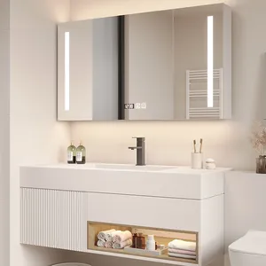 Modern Wood Bathroom Vanities Double Sink Waterproof Bathroom Cabinet luxury wall mount floating cabinet bathroom vanity