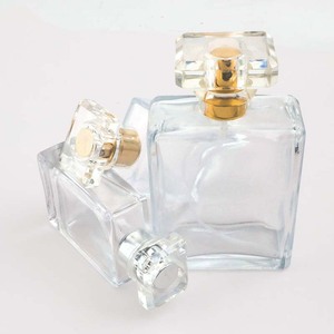 Chất lượng cao 30ml 50ml 100ml Matte đen rõ ràng cap phẳng vuông rỗng bơm lại chai nước hoa thủy tinh - Product Image 3