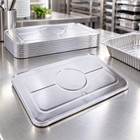Barquette jetable en aluminium de qualité alimentaire avec couvercle pour bac vapeur complet, idéale pour la restauration, les plats à emporter et l'emballage alimentaire
