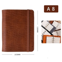 A8 dompet pengikat bujet warna buaya Macaron kustom grosir dompet Mini 5 cincin penggantung anggaran dengan Halaman Dalam