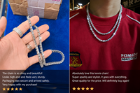Collier Chaîne Tennis en Strass 3mm 4mm 5mm en Alliage de Zinc, Style Hip Hop Iced Out pour Hommes et Femmes, 7 Longueurs – Vente en Gros